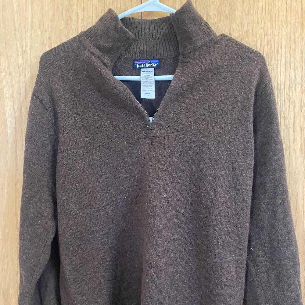 Mens XS Patagonia Brown Lambswool Sweater